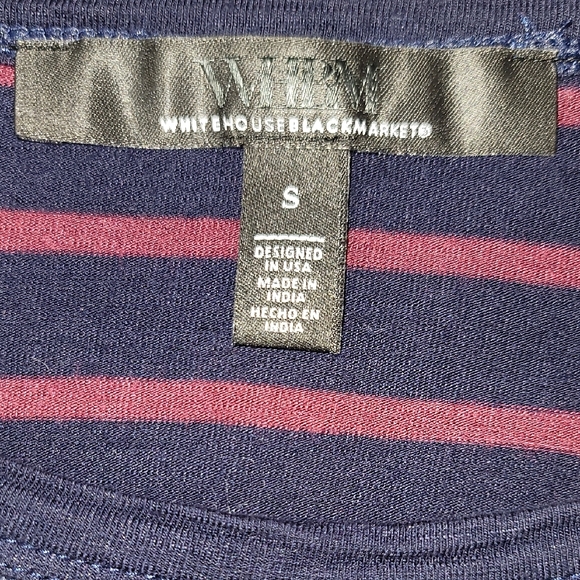 White House Black Market Blue and Purple Fitted Long Sleeve Tee - Picture 4 of 8